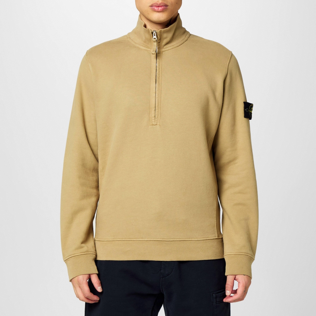 Stone Island Heavy Weight Quarter Zip Fleece - Biscotto V0094